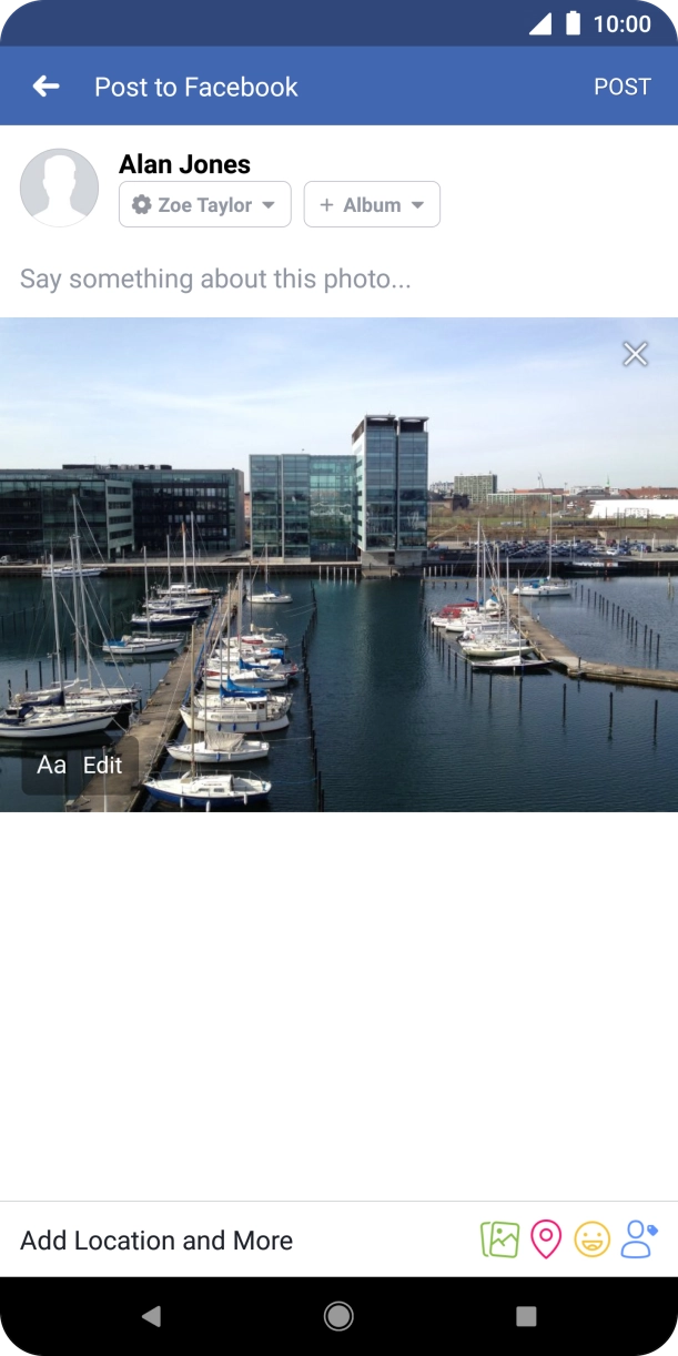 Press the text input field and write the required text.