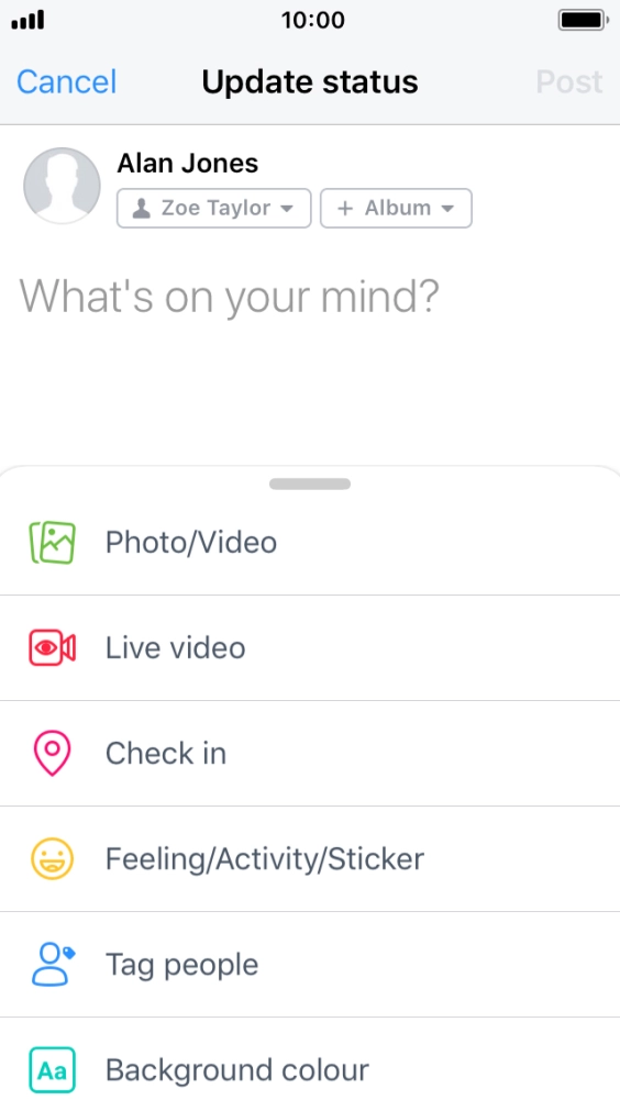 Press the text input field.