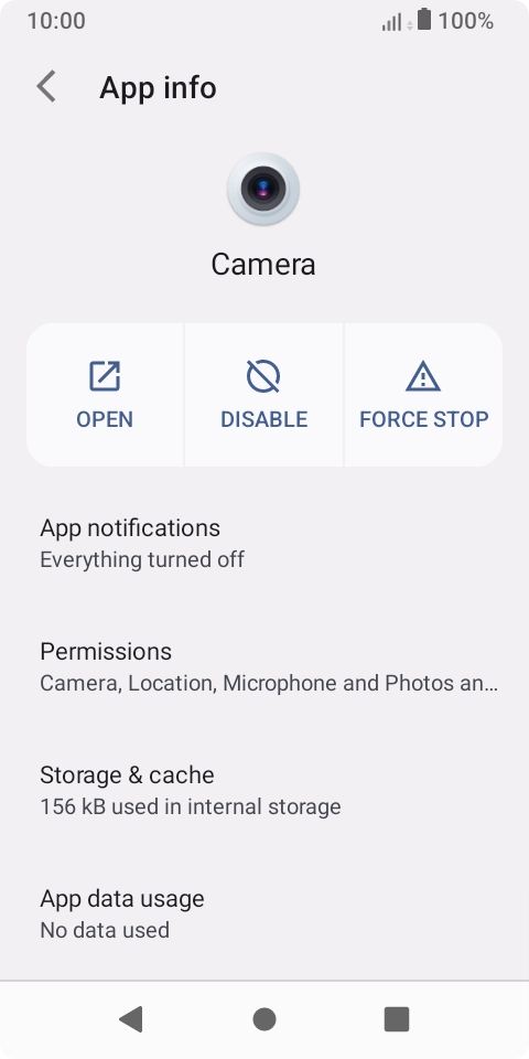 Press Storage & cache.