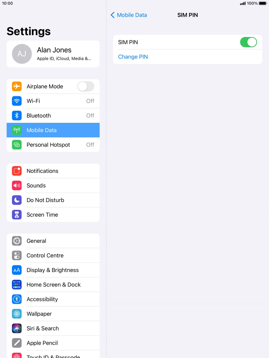 Press the indicator next to 