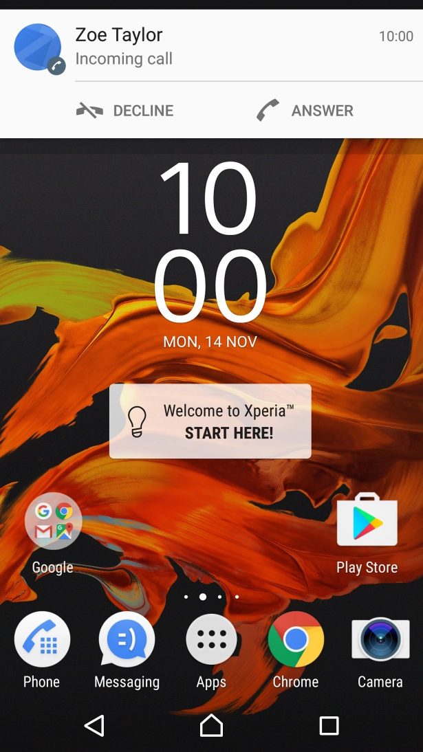 If the screen lock is turned off, press ANSWER.