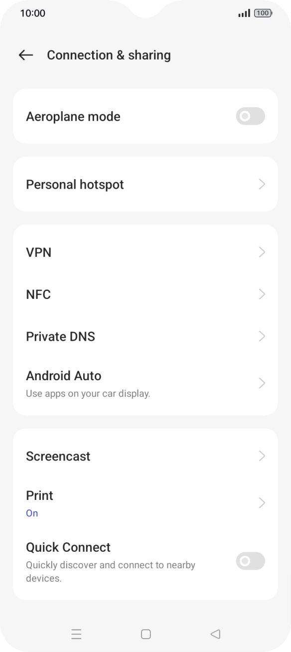 Press Personal hotspot.