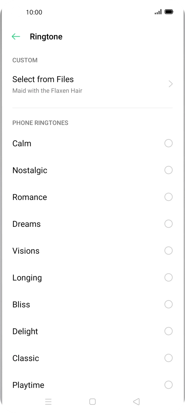 Once you've found a ring tone you like, press the Return key.