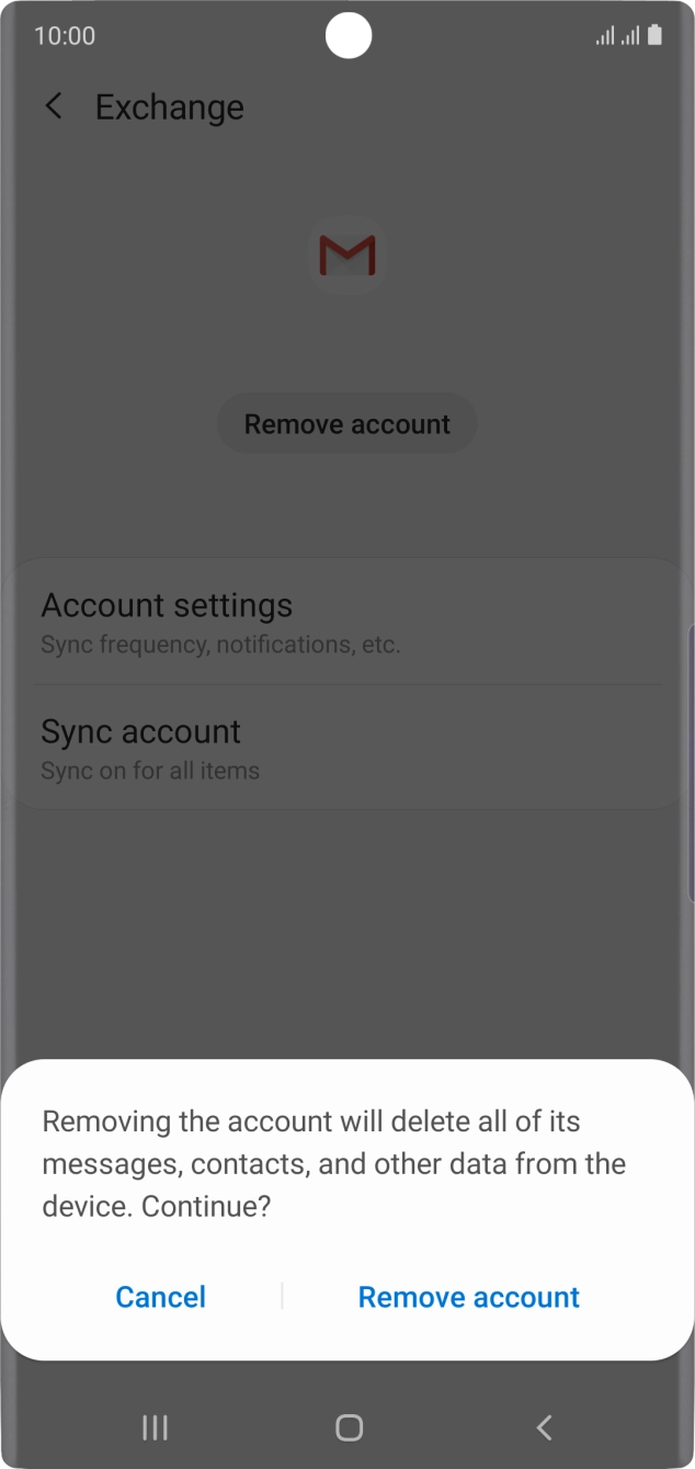 Press Remove account.