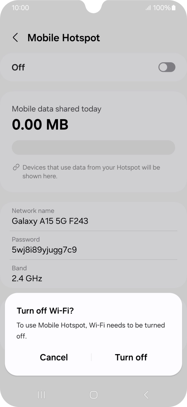 Press Turn off. Press Turn off.