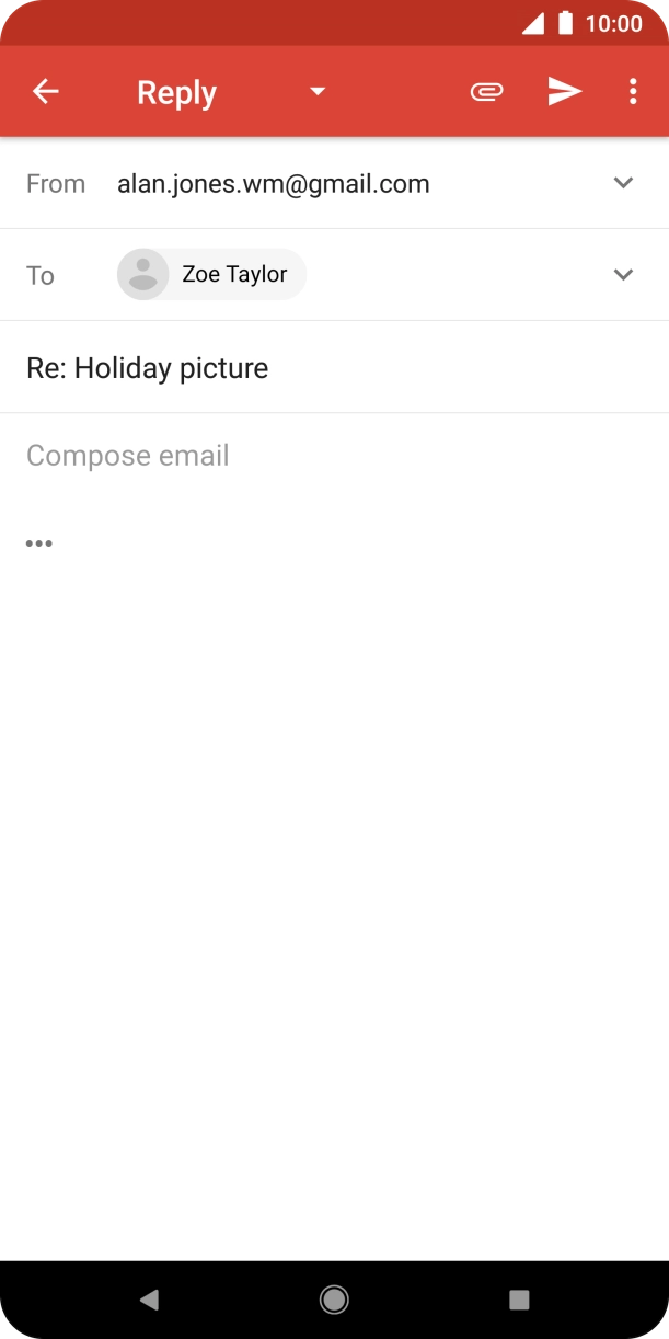 Press the text input field and write the required text.