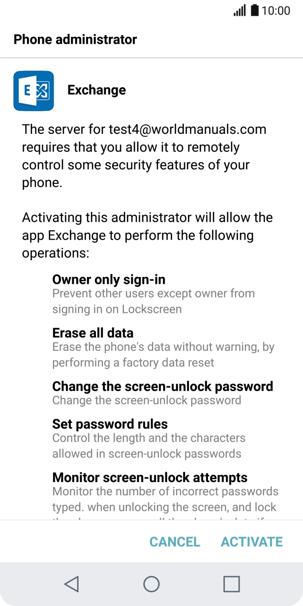 Press ACTIVATE. Press ACTIVATE.