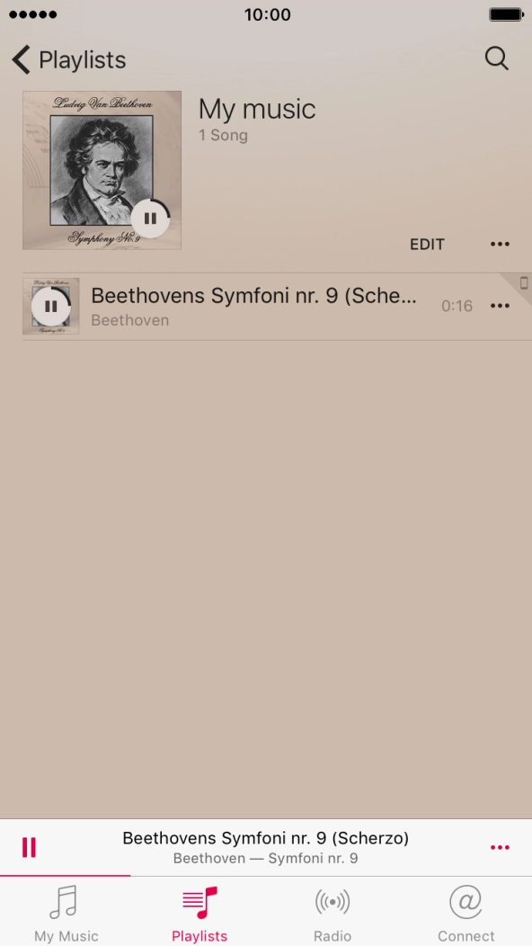 Press the song title.