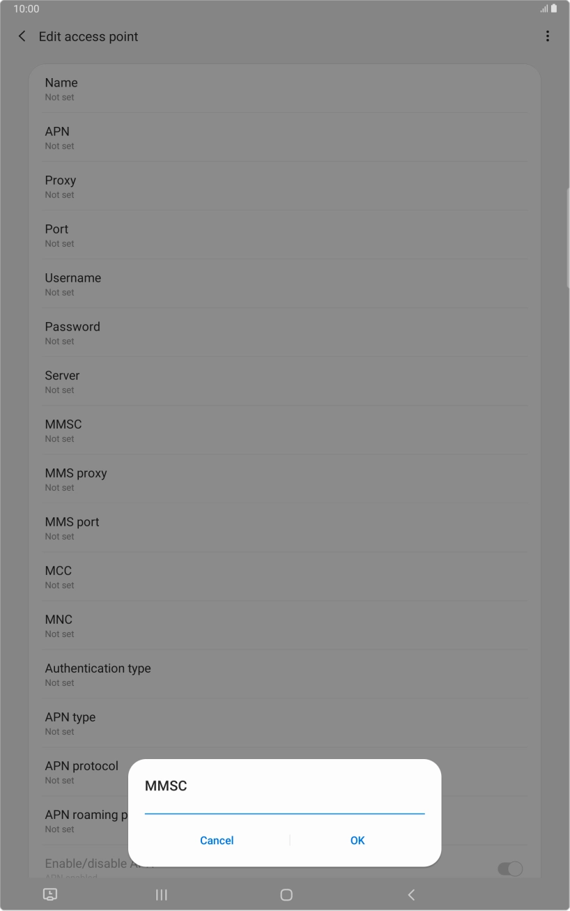 Key in http://mmsc.telstra.com:8002 and press OK.
