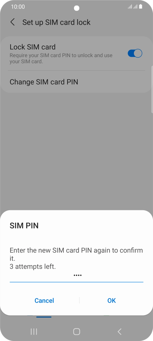 Key in the new PIN again and press OK.