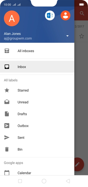 Press the drop down list. Press the drop down list.