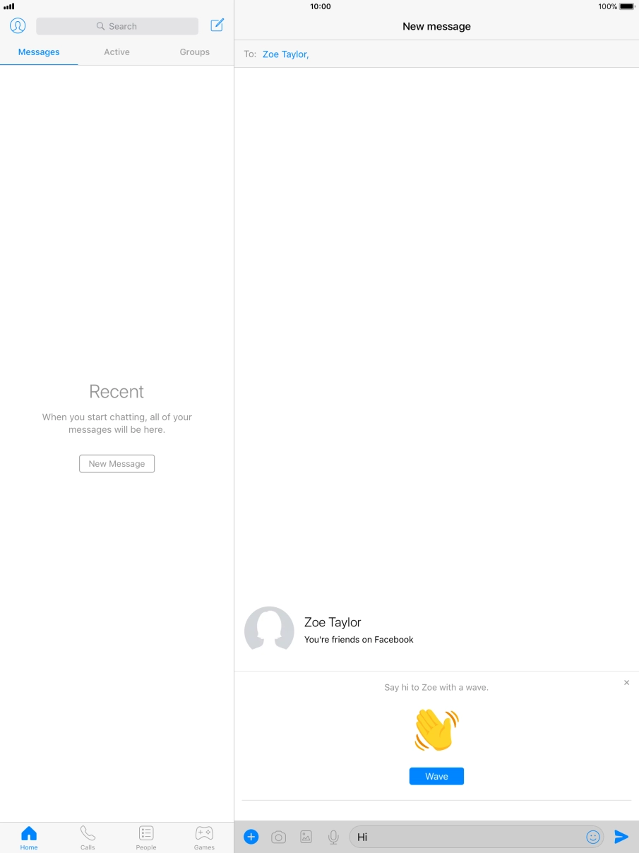 Write the required message and press the send icon.