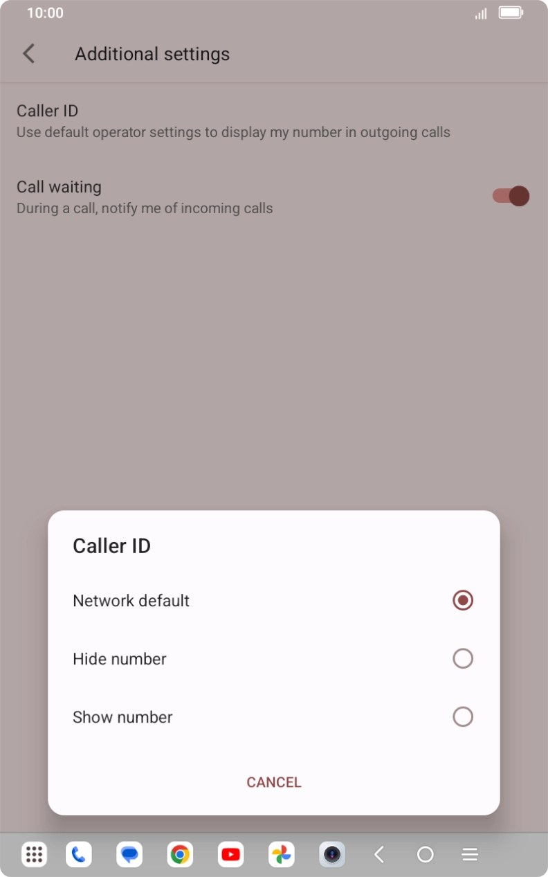 Press Show number to turn on caller identification.