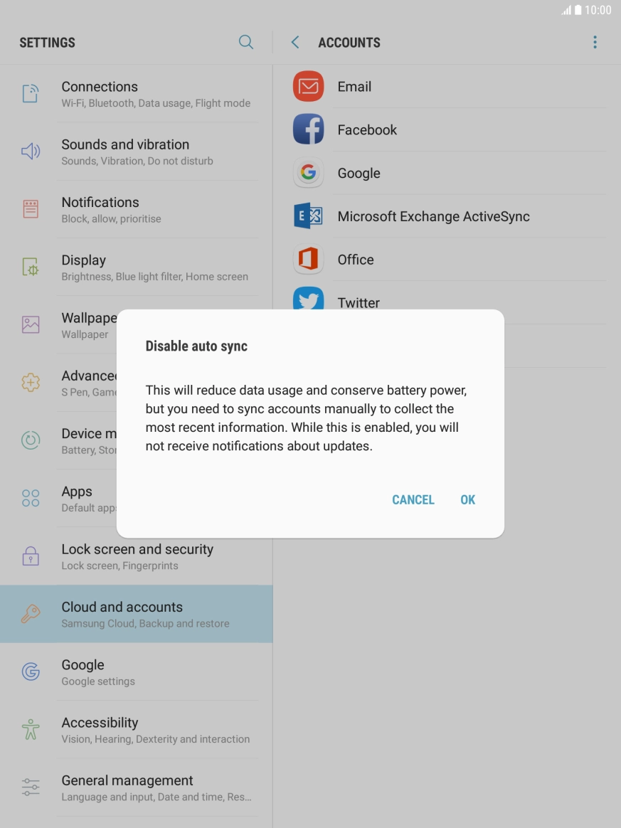 Press OK to turn off the function.