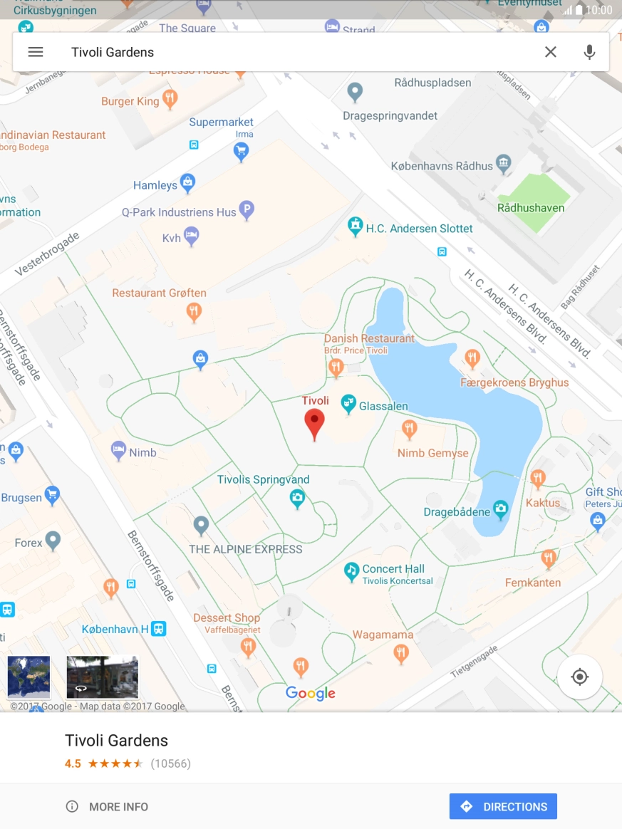 Press the name of the destination at the bottom of the screen.