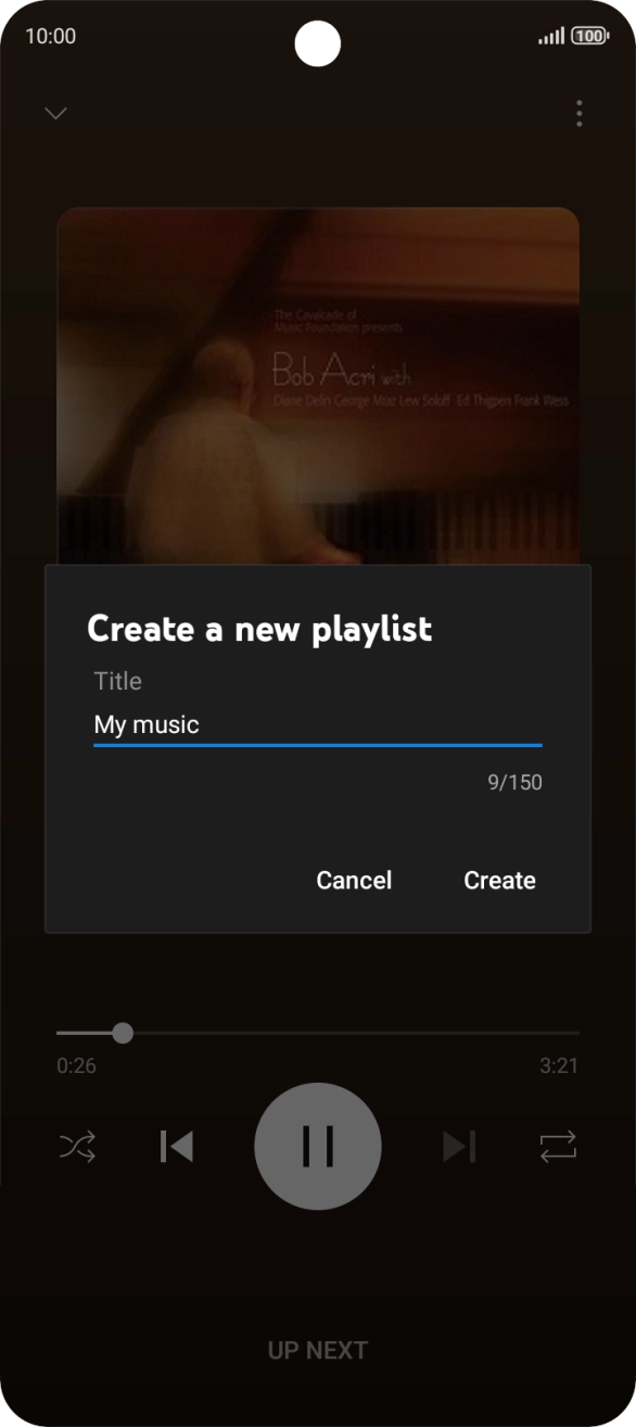 Key in a name for the playlist and press Create.