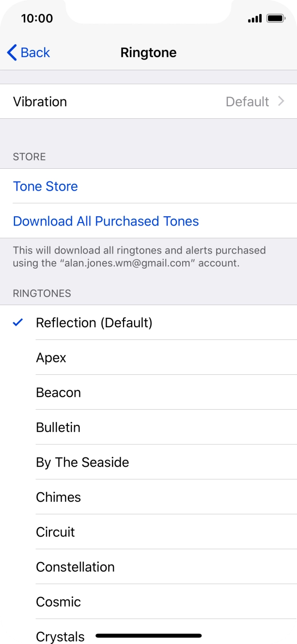 Press the different ring tones to hear them.