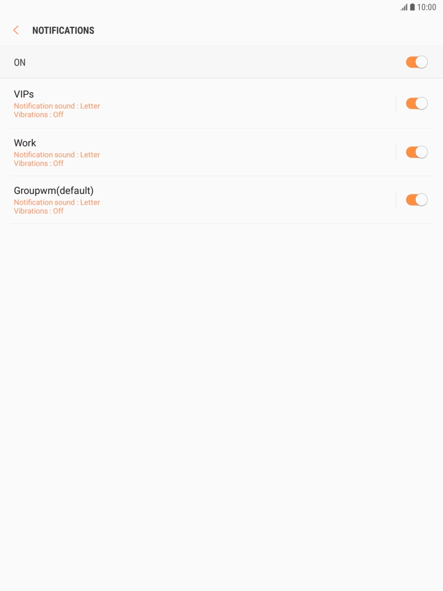 Press the indicator next to the required email account.