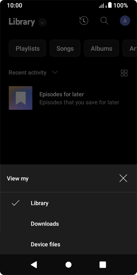 Press the required category and go to the required audio file.