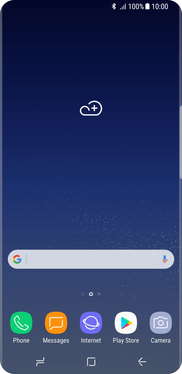 The Bluetooth icon shows that Bluetooth is turned on.