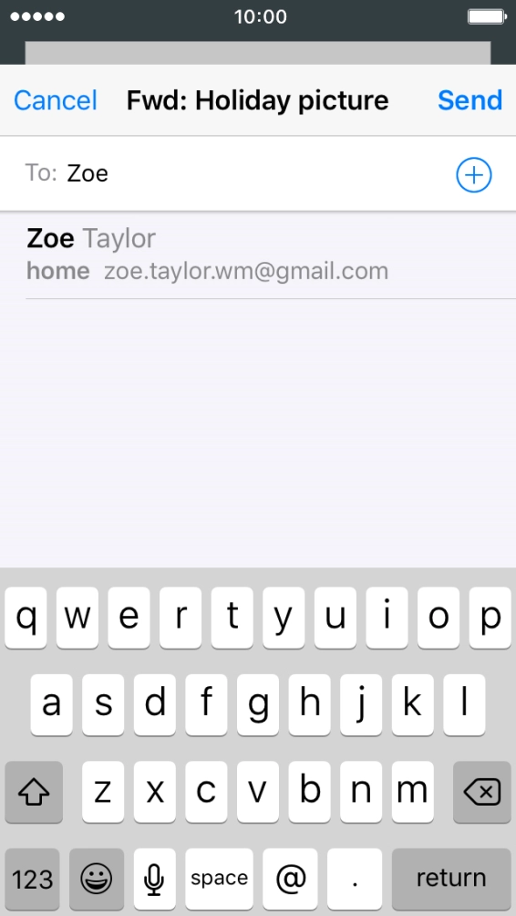 Key in the first letters of the recipient's name and press the required contact.