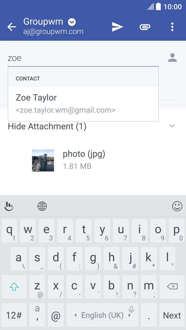 Press the required contact.