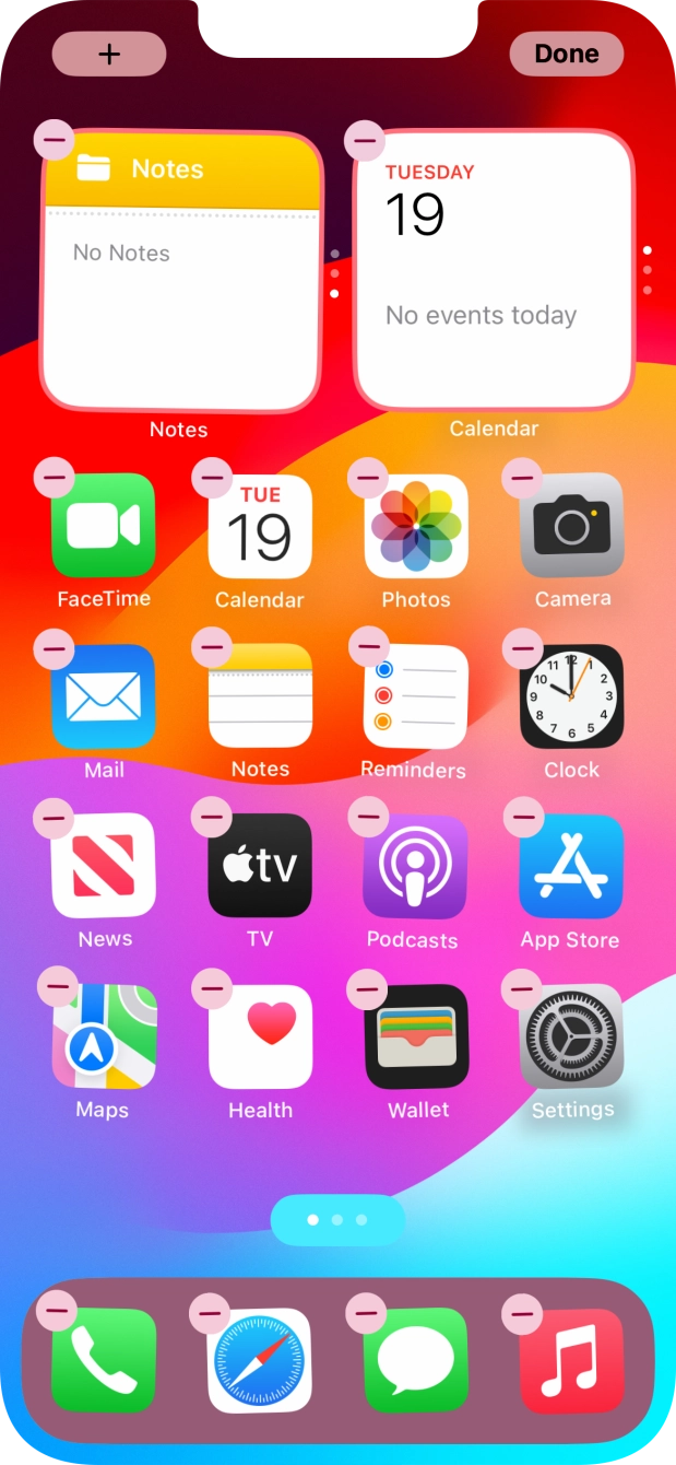 Press the home screen icon. Press the home screen icon.
