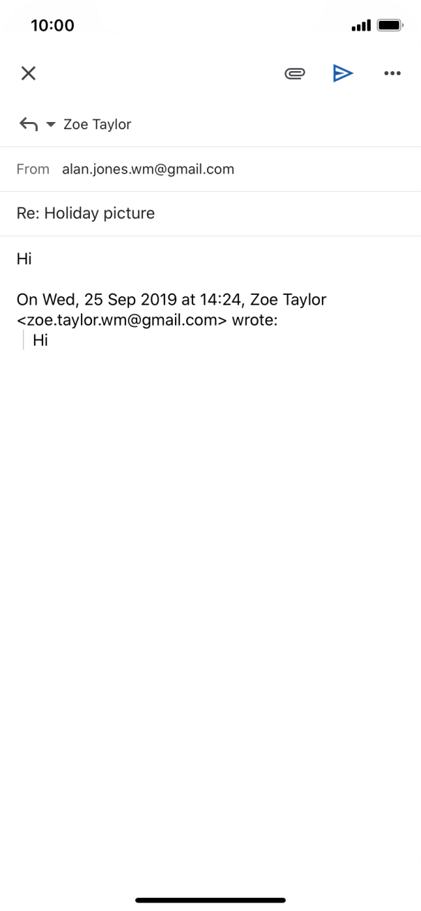 Write the required text and press the send icon.