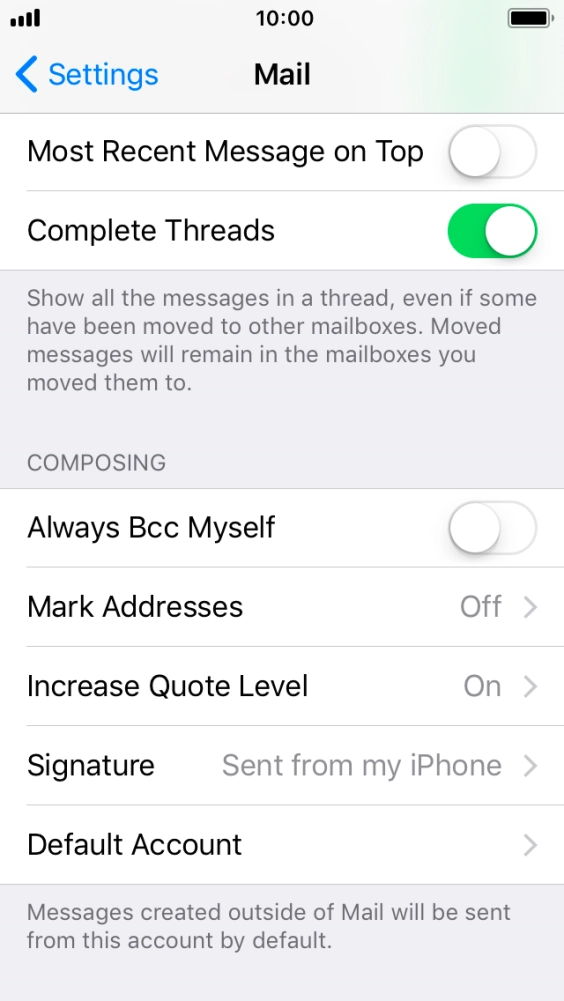 Press Default Account.