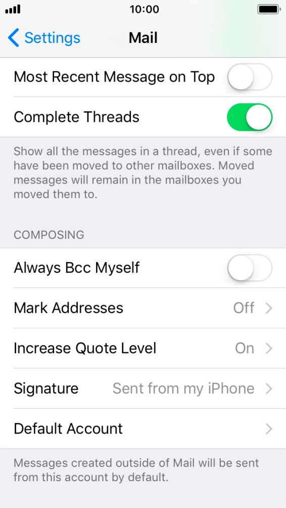 Press Default Account.