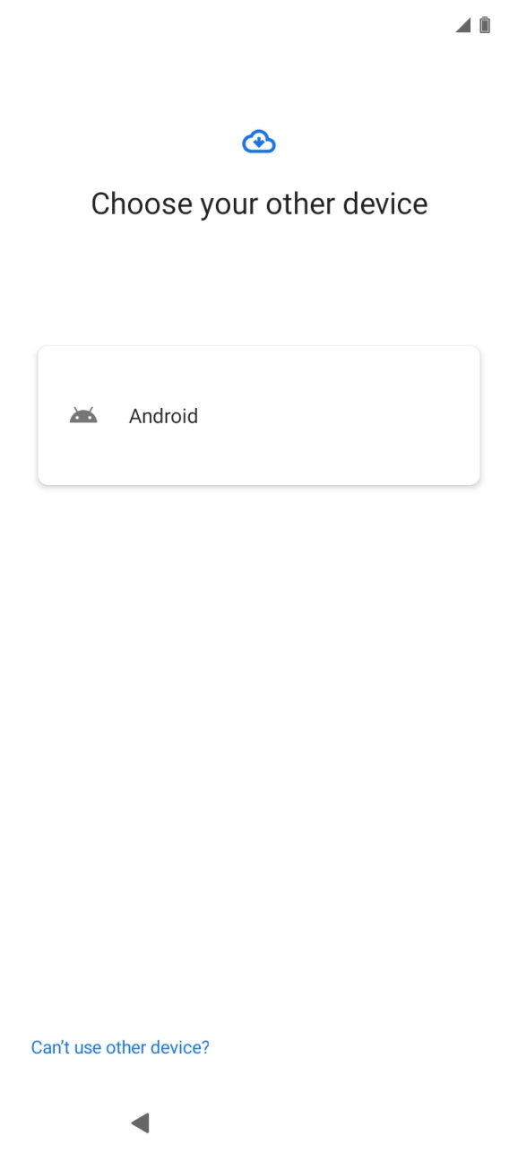 Press the required setting and follow the instructions on the screen to transfer the content from the other phone and finish the activation of your phone.