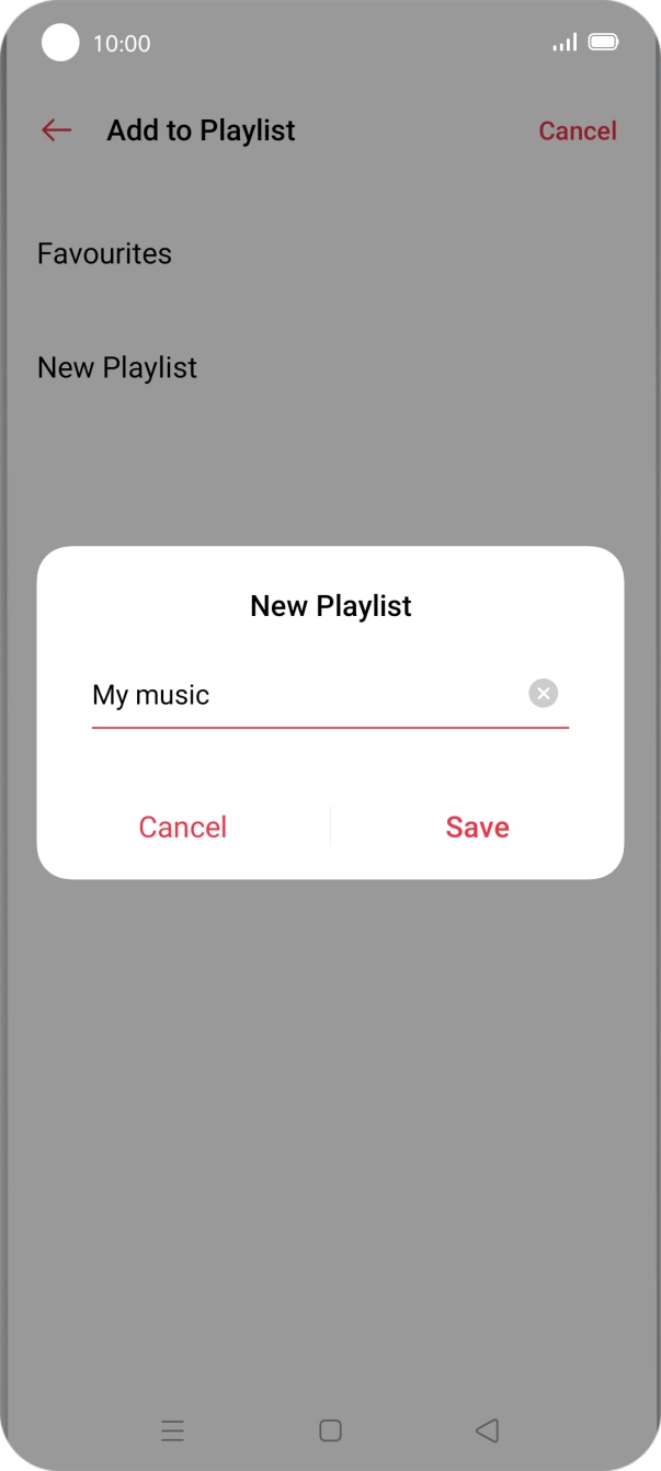 Key in a name for the playlist and press Save.