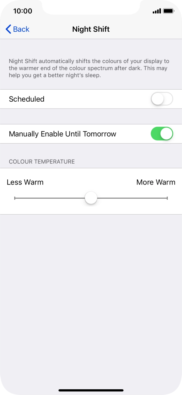 Press and drag the indicator below 