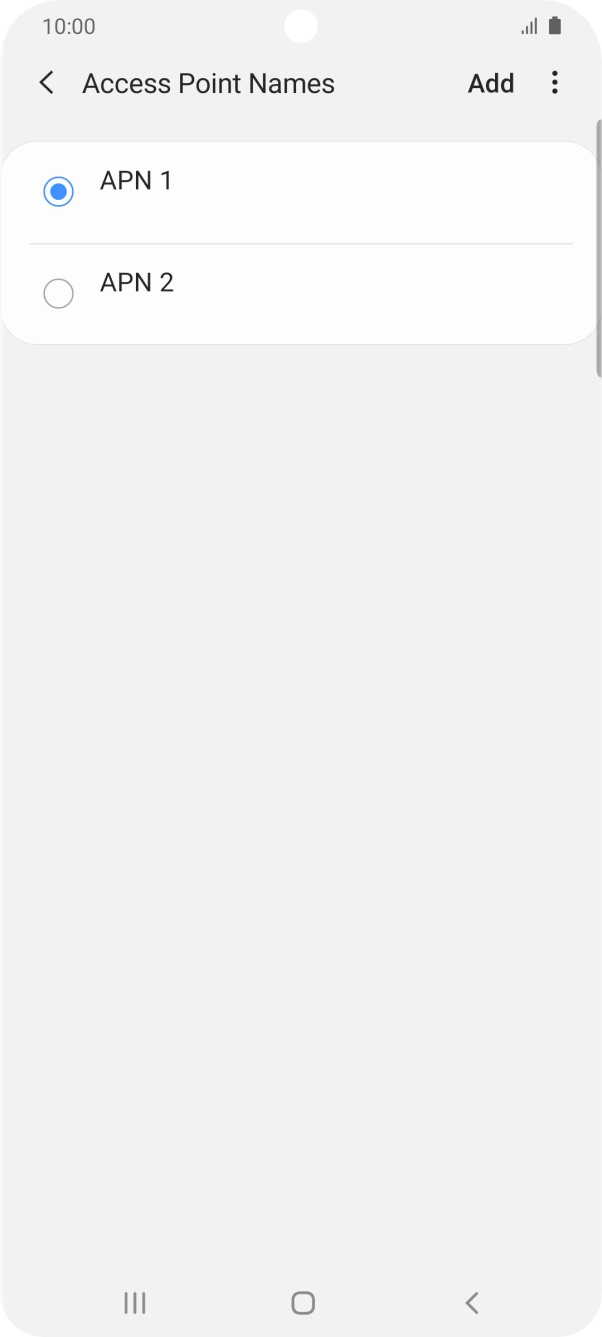Press the field next to the data connection to activate it.