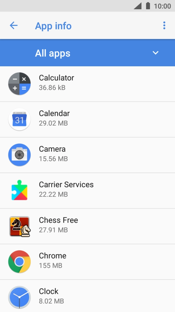 Press the required app.