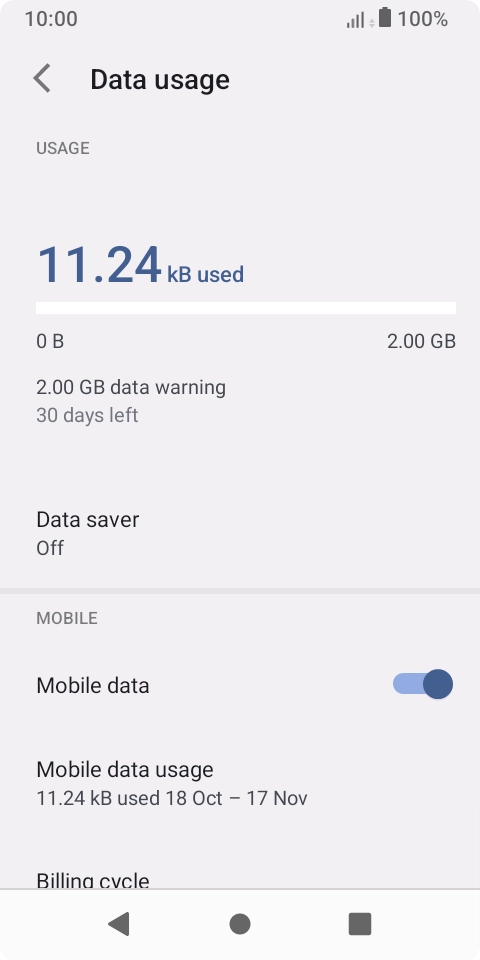 The total data usage is displayed.