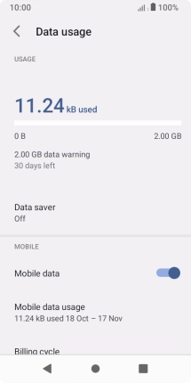 The total data usage is displayed.