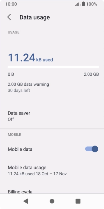 The total data usage is displayed.