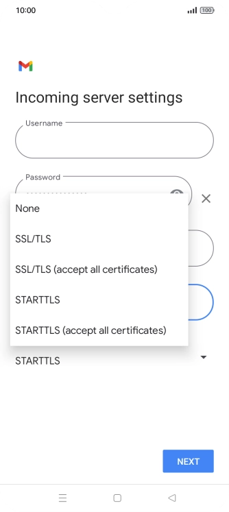 Press SSL/TLS. Press SSL/TLS.