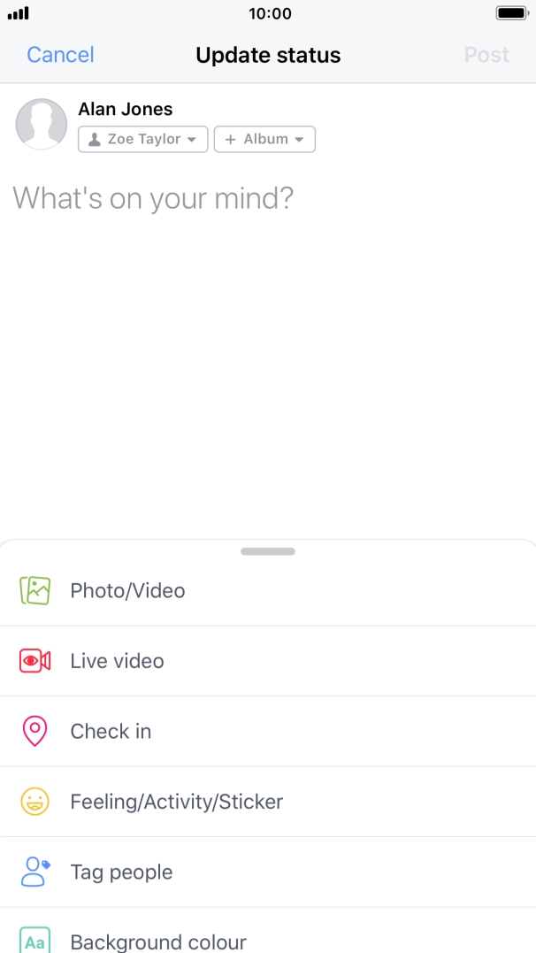 Press the text input field.