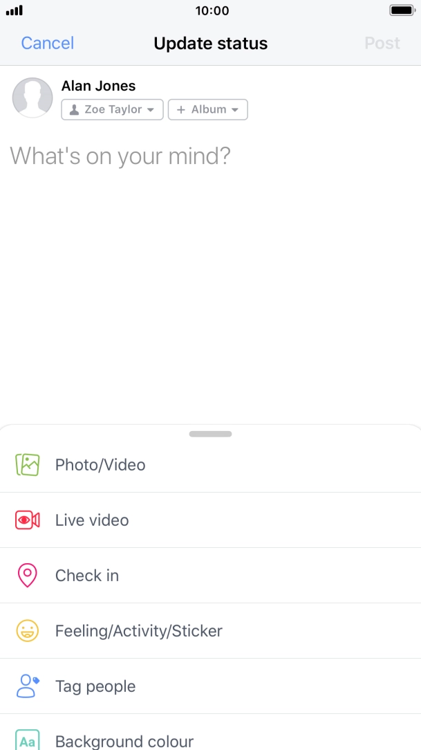 Press the text input field.