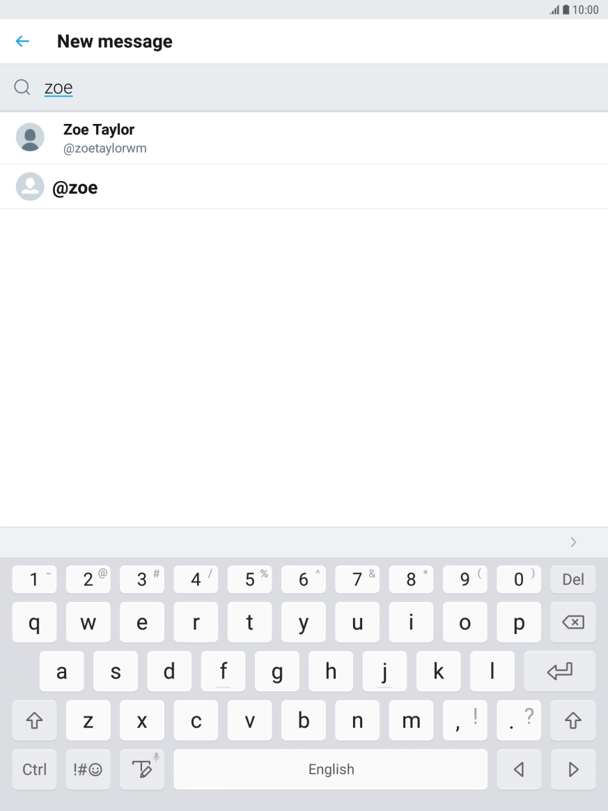 Key in the first letters of the recipient's name and press the required contact.