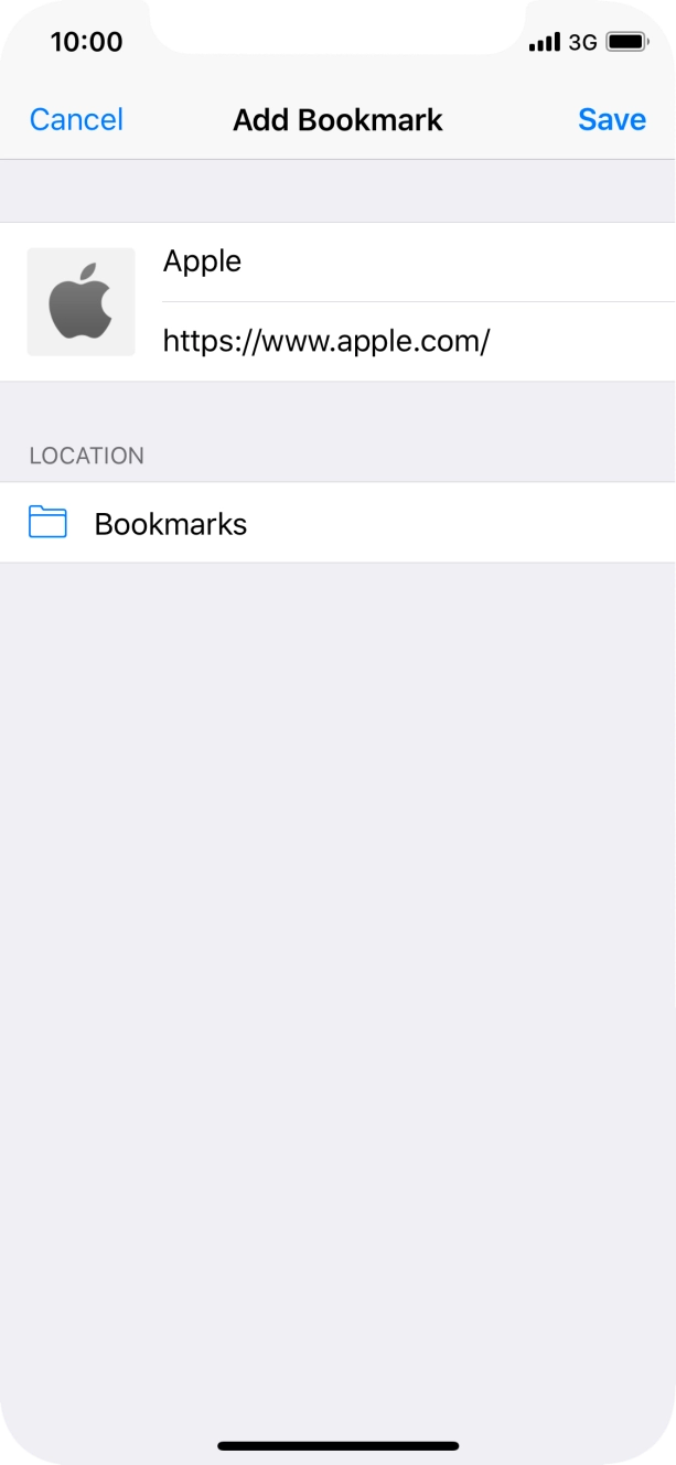 Key in the required name of the bookmark and press Save.