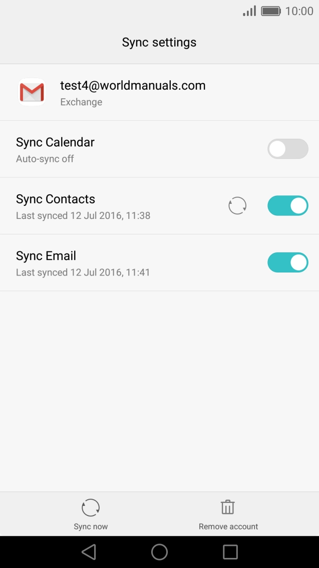 Press Remove account.
