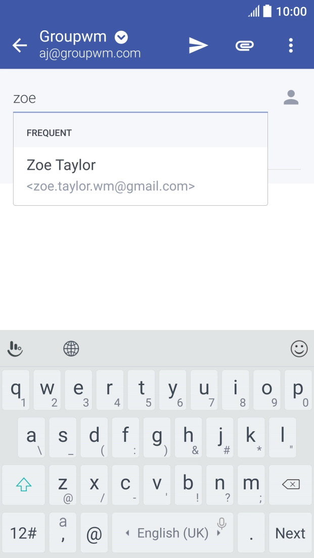 Press the required contact.