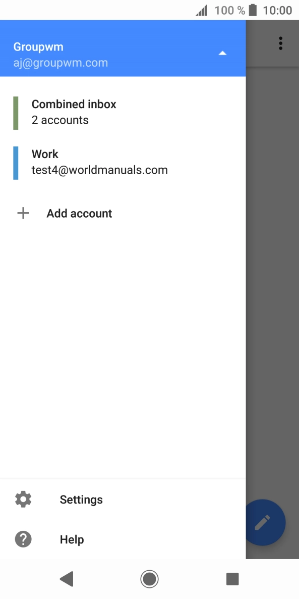 Press the required account.