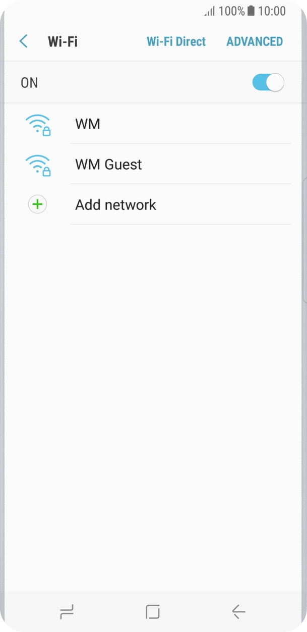 Press the required Wi-Fi network.