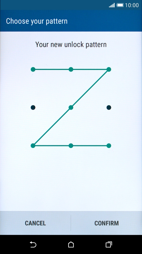 Repeat the selected phone lock code and press CONFIRM.