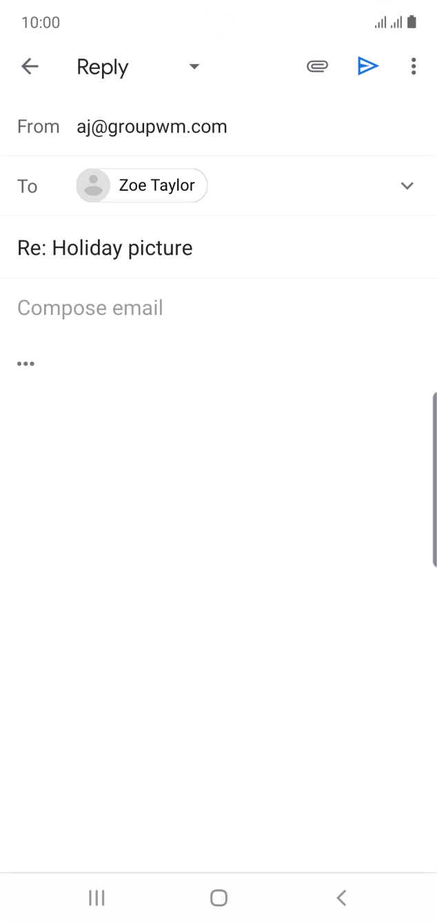 Press the text input field and write the required text.