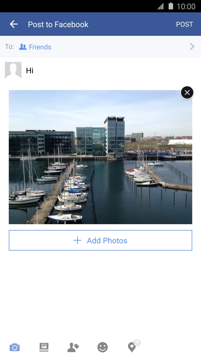 Write the required text and press POST.